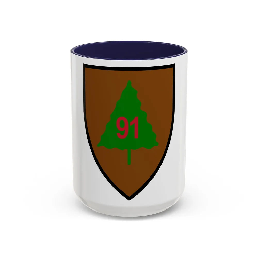 US 91st Infantry Division (U.S. Army) Accent Coffee Mug 15oz Navy - Go Mug Yourself