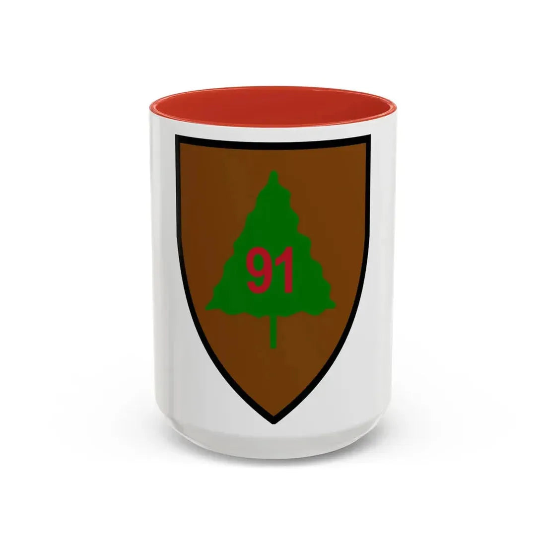 US 91st Infantry Division (U.S. Army) Accent Coffee Mug 15oz Red - Go Mug Yourself