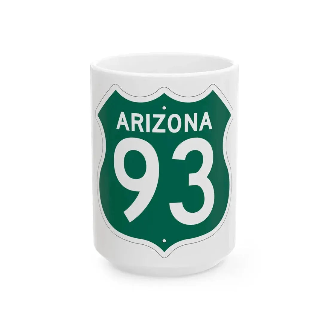 US 93 Arizona 1956 South (Arizona) (Road Sign) White Coffee Mug 15oz - Go Mug Yourself