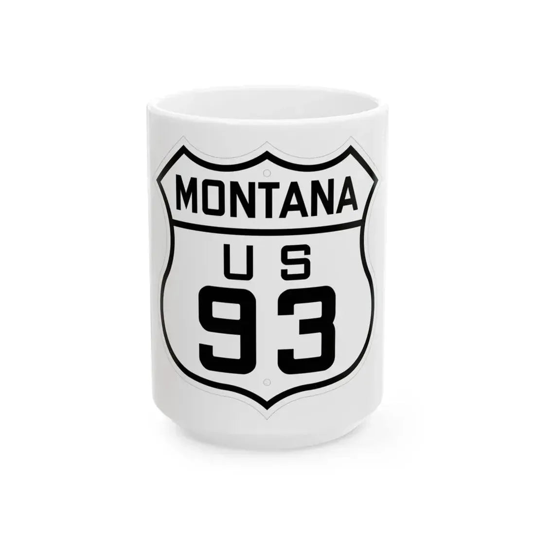 US 93 Montana 1926 (Montana) (Road Sign) White Coffee Mug 15oz - Go Mug Yourself