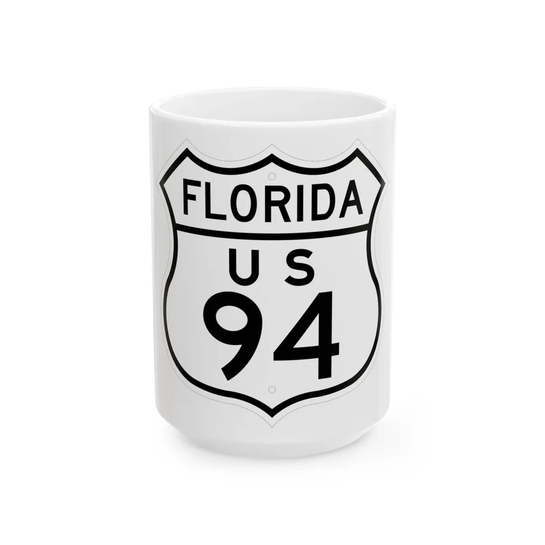 US 94 Florida 1948 (Florida) (Road Sign) White Coffee Mug 15oz - Go Mug Yourself