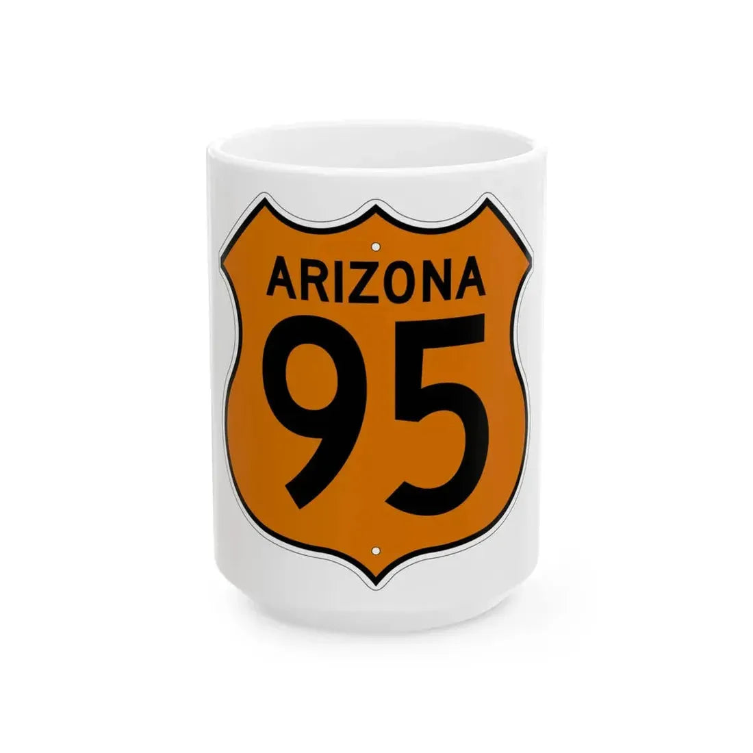 US 95 Arizona 1956 North (Arizona) (Road Sign) White Coffee Mug 15oz - Go Mug Yourself