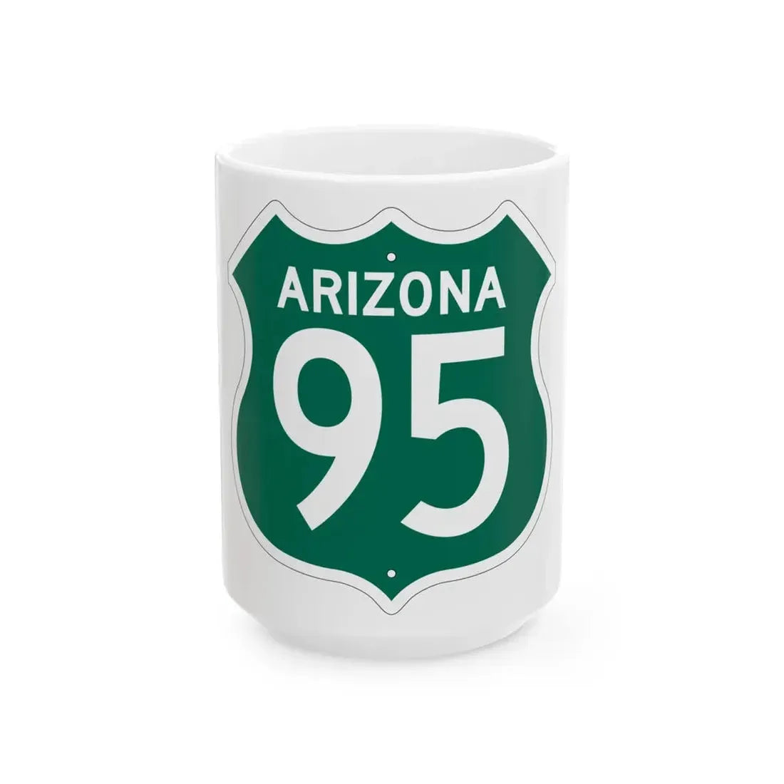US 95 Arizona 1956 South (Arizona) (Road Sign) White Coffee Mug 15oz - Go Mug Yourself