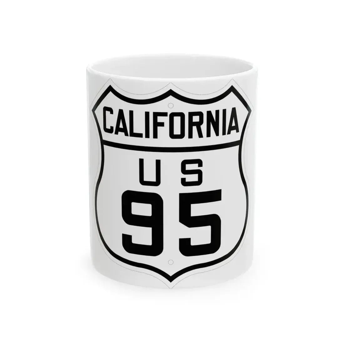 US 95 California 1926 (California) (Road Sign) White Coffee Mug 11oz - Go Mug Yourself