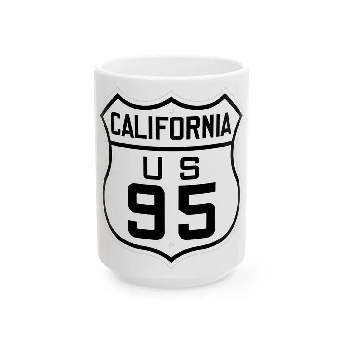 US 95 California 1926 (California) (Road Sign) White Coffee Mug 15oz - Go Mug Yourself
