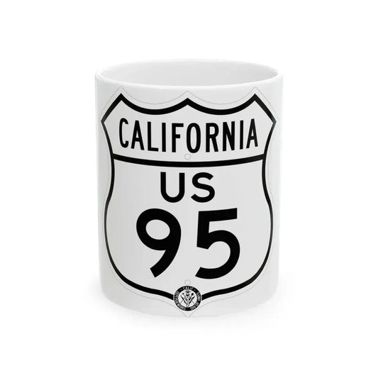 US 95 California 1948 (California) (Road Sign) White Coffee Mug 11oz - Go Mug Yourself