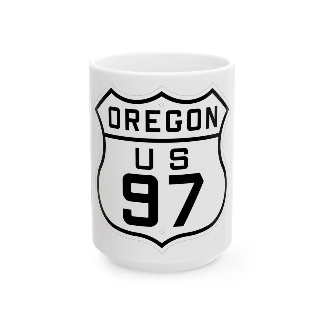 US 97 Oregon 1926 (Oregon) (Road Sign) White Coffee Mug 15oz - Go Mug Yourself