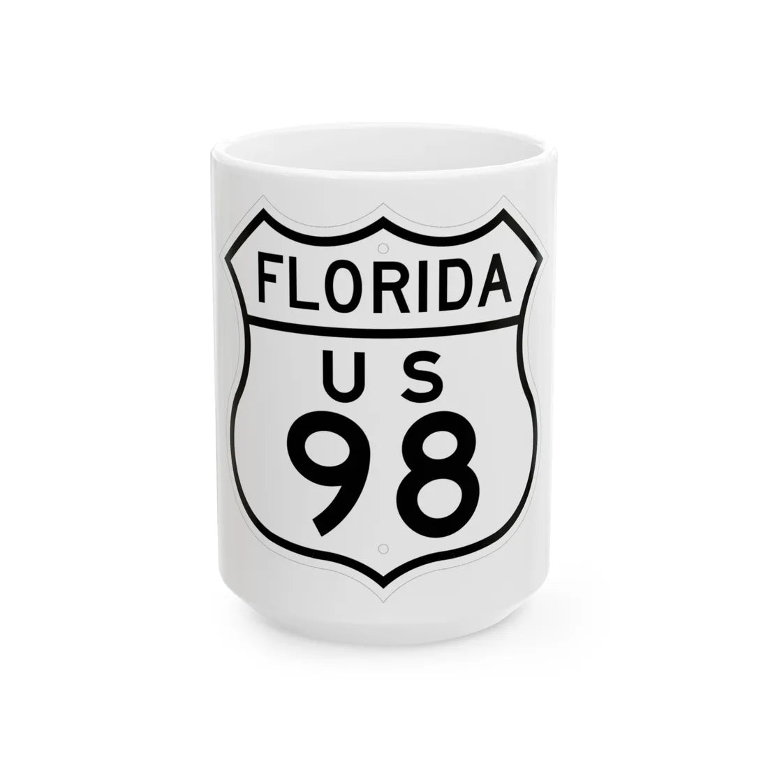 US 98 Florida 1948 (Florida) (Road Sign) White Coffee Mug 15oz - Go Mug Yourself
