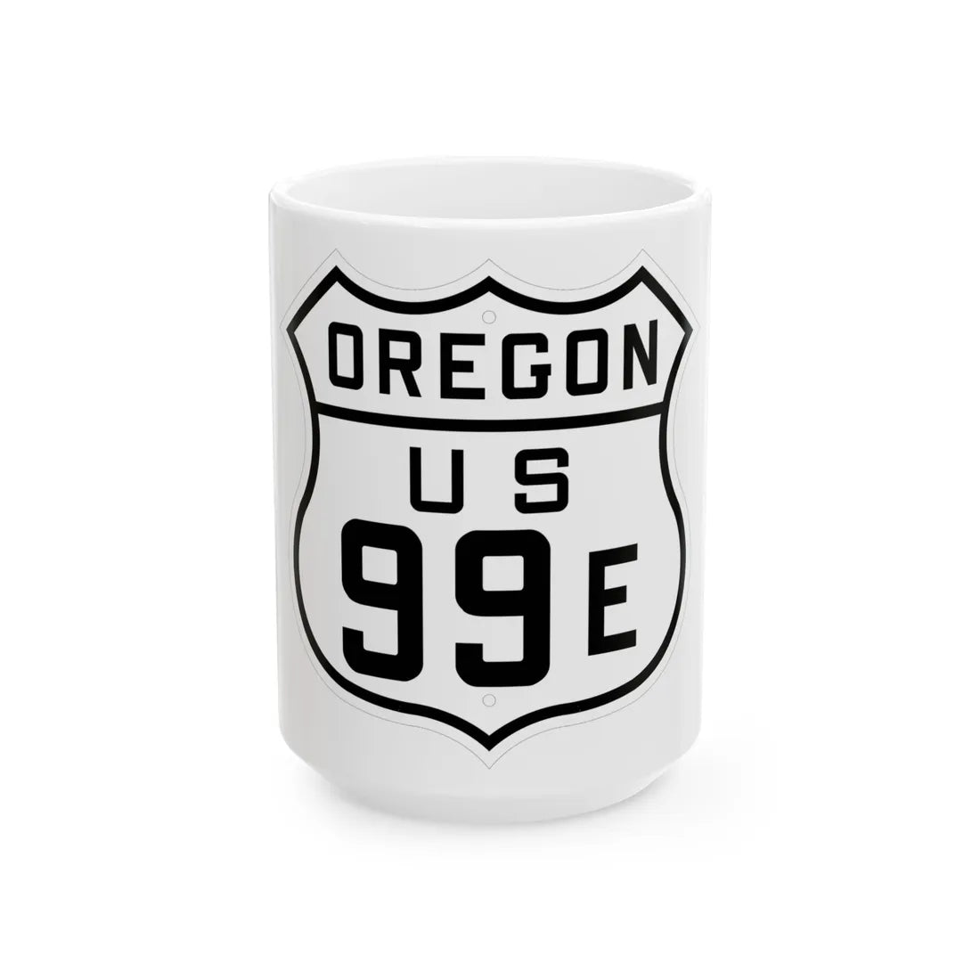 US 99E Oregon 1926 (Oregon) (Road Sign) White Coffee Mug 15oz - Go Mug Yourself
