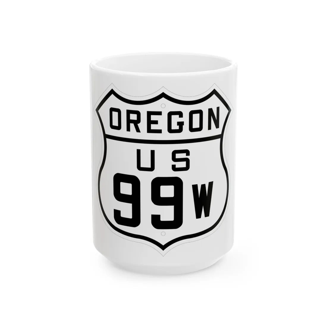 US 99W Oregon 1926 (Oregon) (Road Sign) White Coffee Mug 15oz - Go Mug Yourself
