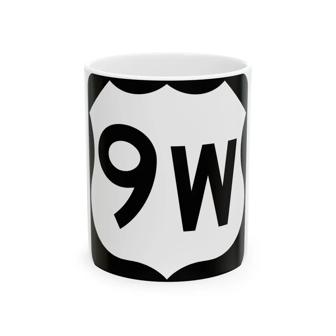 US 9W NY (New York) (Road Sign) White Coffee Mug 11oz - Go Mug Yourself