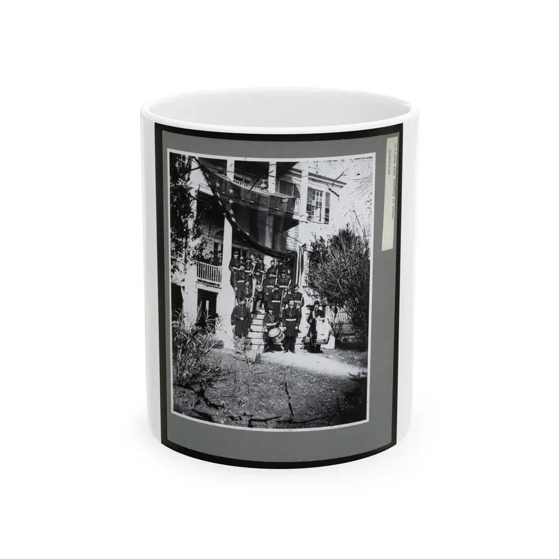 U.S. Army Band Standing On Steps (U.S. Civil War) White Coffee Mug 11oz - Go Mug Yourself