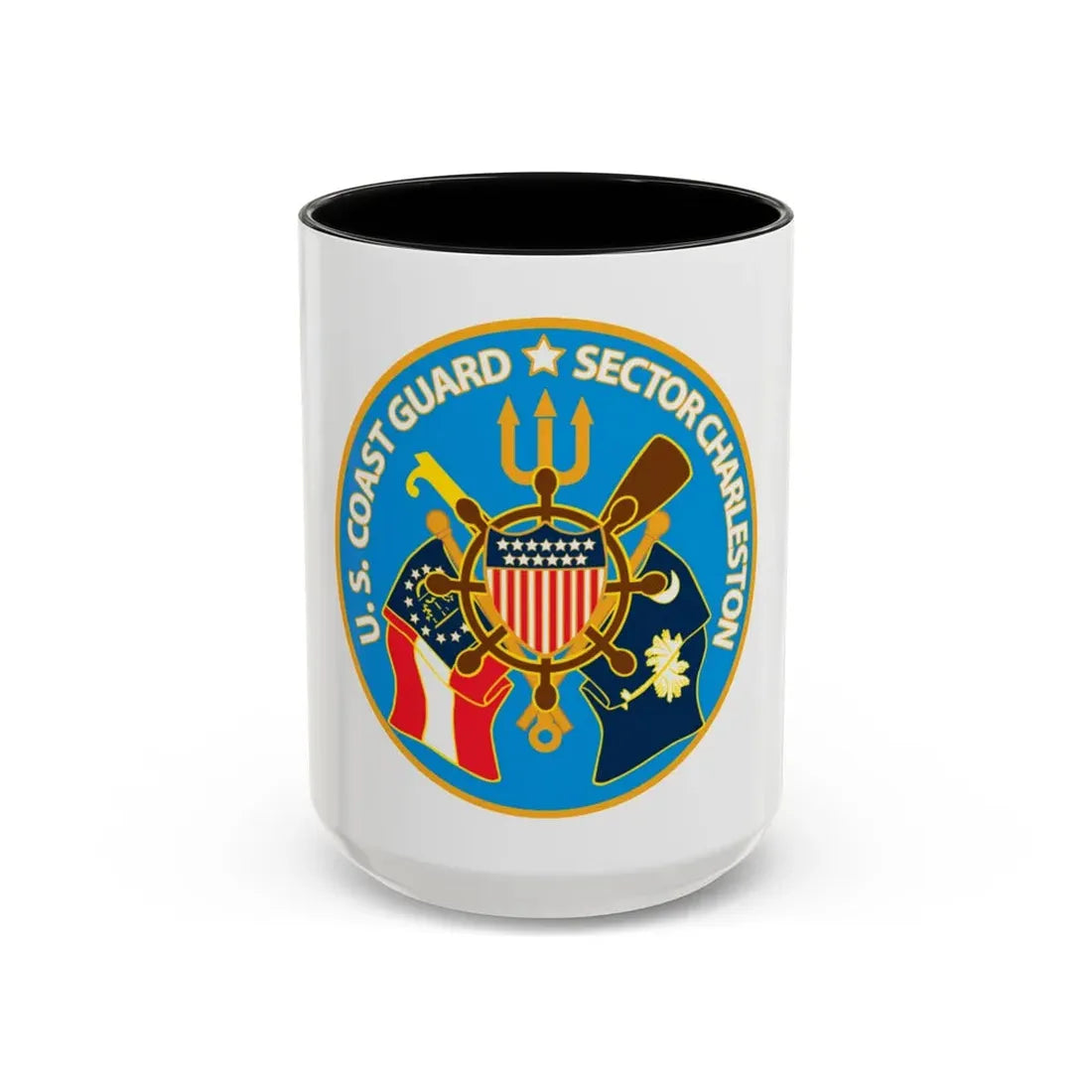 US Coast Guard Sector Charleston (U.S. Coast Guard) Accent Coffee Mug 15oz Black - Go Mug Yourself