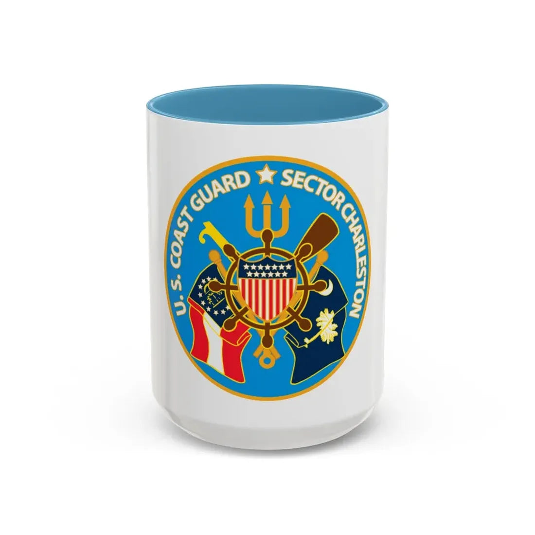 US Coast Guard Sector Charleston (U.S. Coast Guard) Accent Coffee Mug 15oz Light Blue - Go Mug Yourself