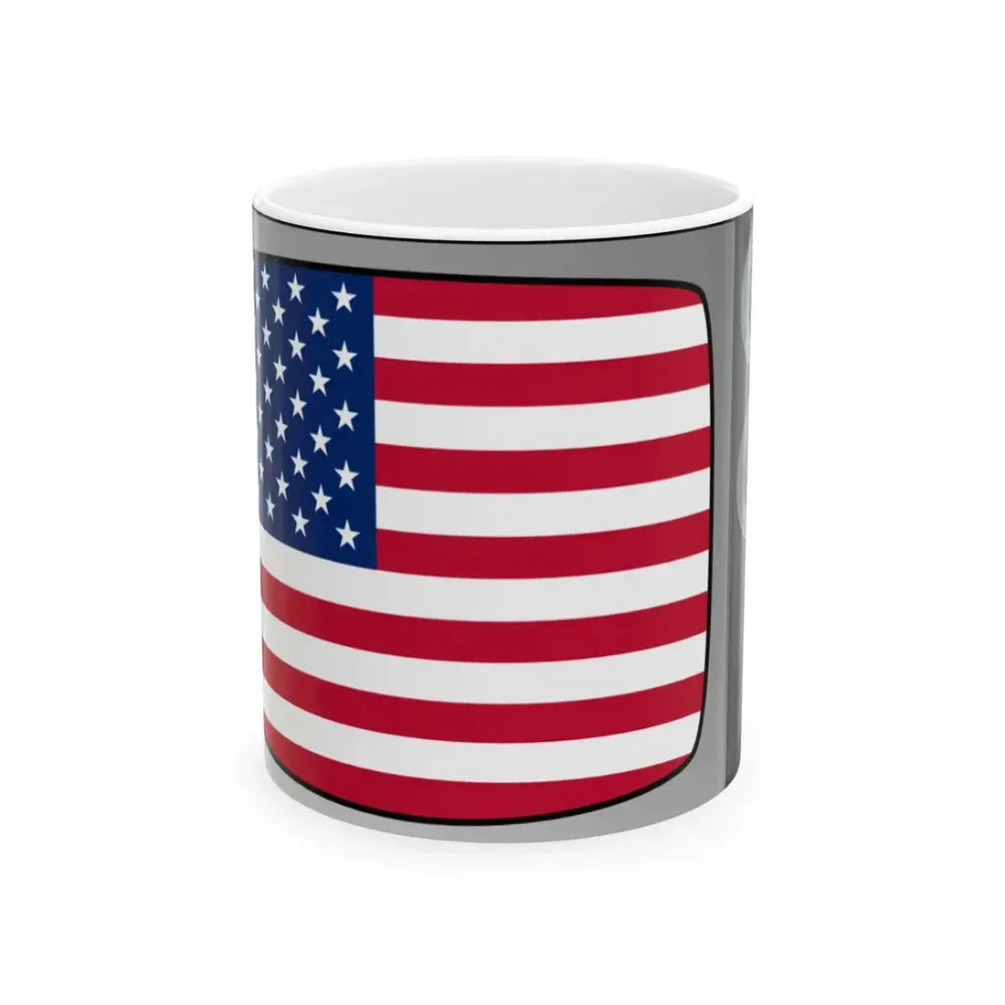 U.S. flag on television (United States) White Coffee Mug 11oz - Go Mug Yourself
