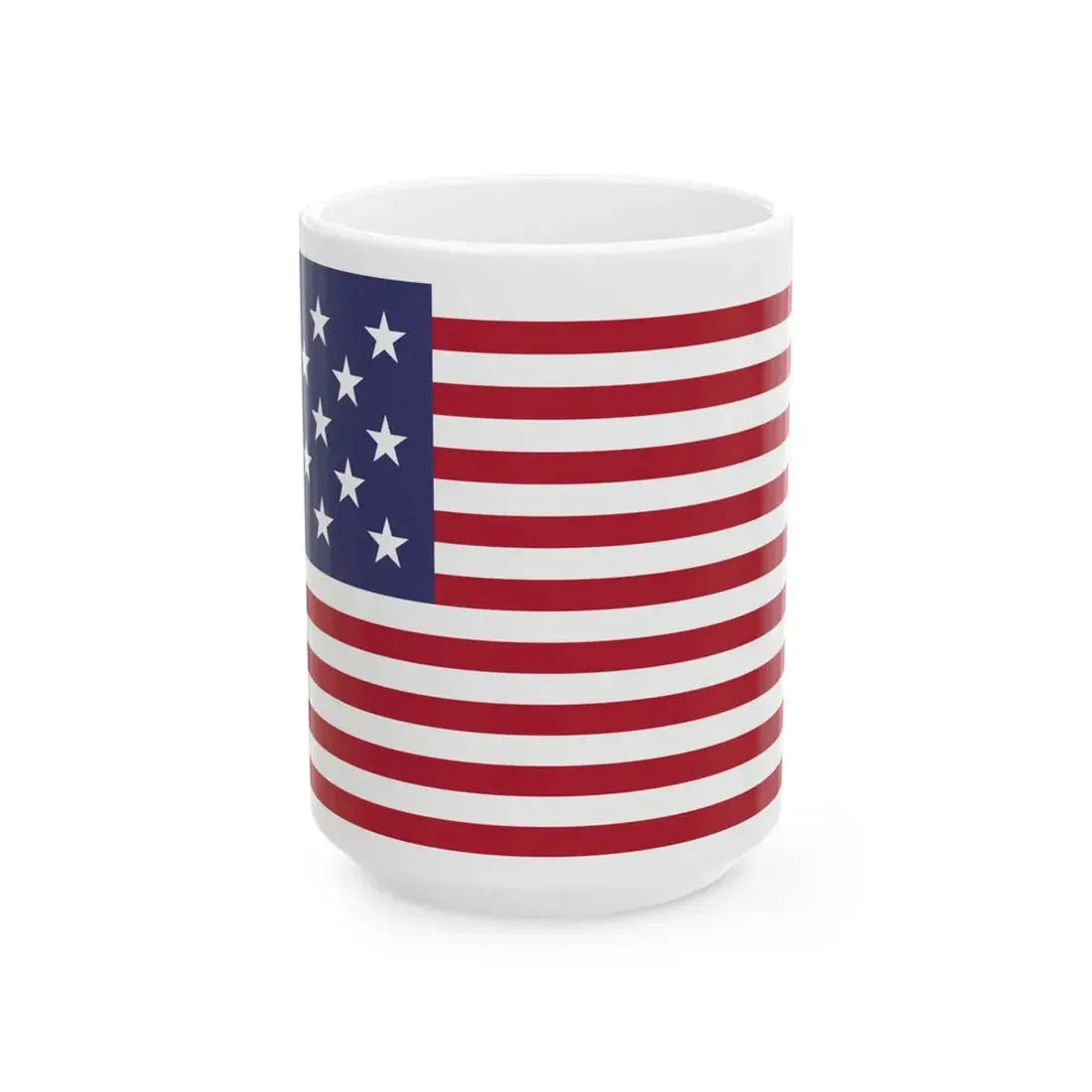 US flag with 18 stars (United States) White Coffee Mug 15oz - Go Mug Yourself