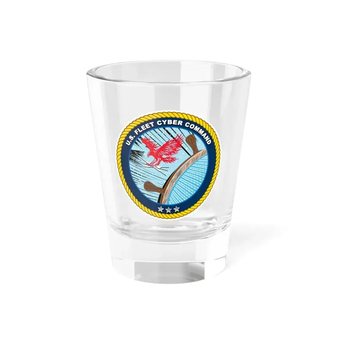 US Fleet Cyber Command (U.S. Navy) Shot Glass 1.5oz 1.5oz - Go Mug Yourself