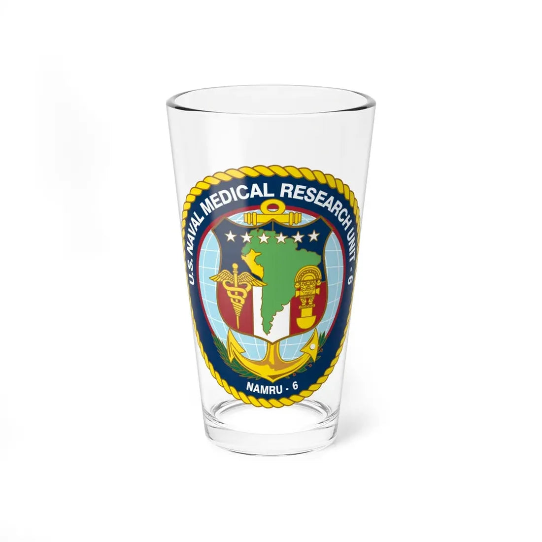 US NAMRU 6 (U.S. Navy) Pint Glass 16oz 16oz - Go Mug Yourself