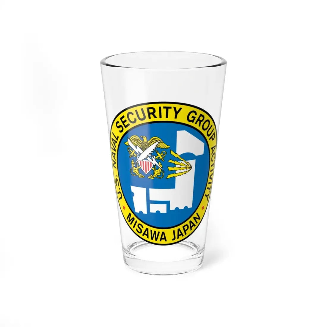 US Naval Security Group Activity Misawa Japan (U.S. Navy) Pint Glass 16oz 16oz - Go Mug Yourself