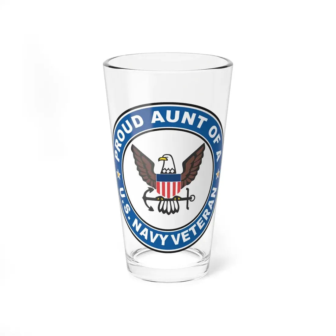 US Navy Veteran Proud Aunt (U.S. Navy) Pint Glass 16oz 16oz - Go Mug Yourself