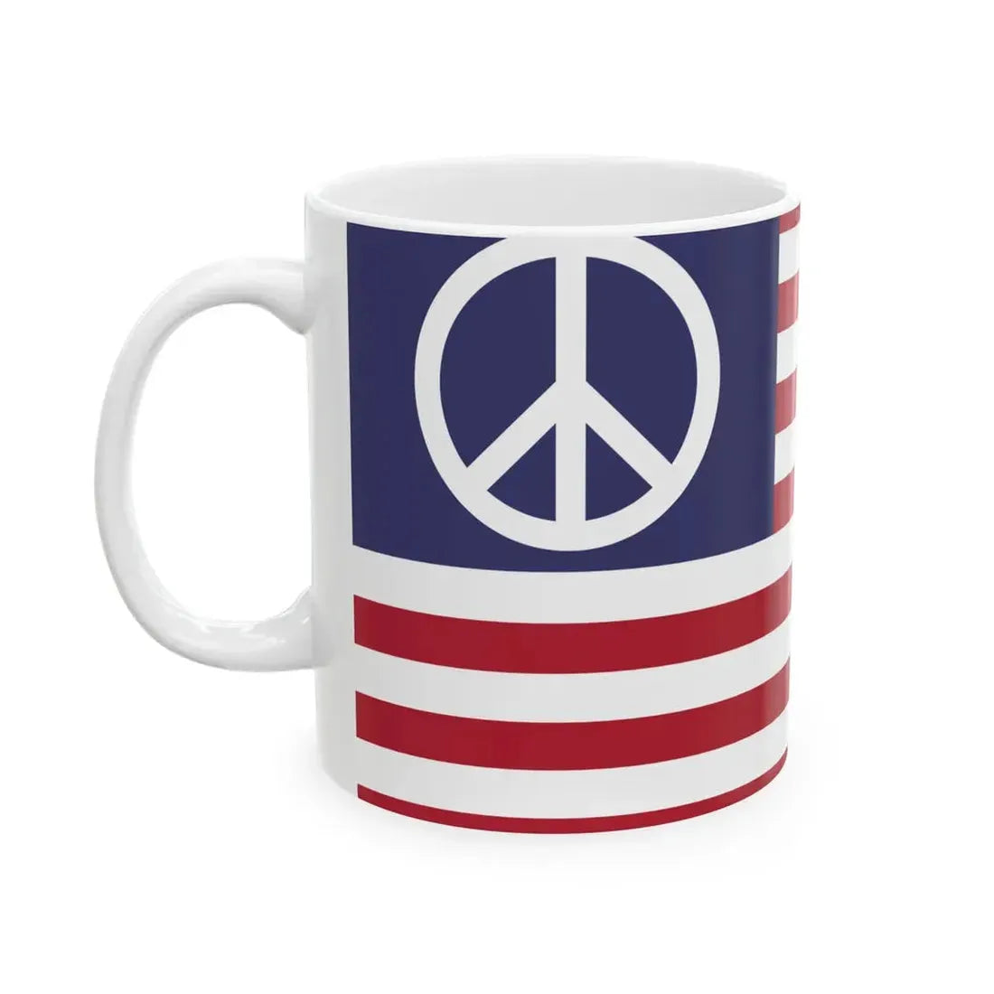 US Peace flag (United States) White Coffee Mug - Go Mug Yourself