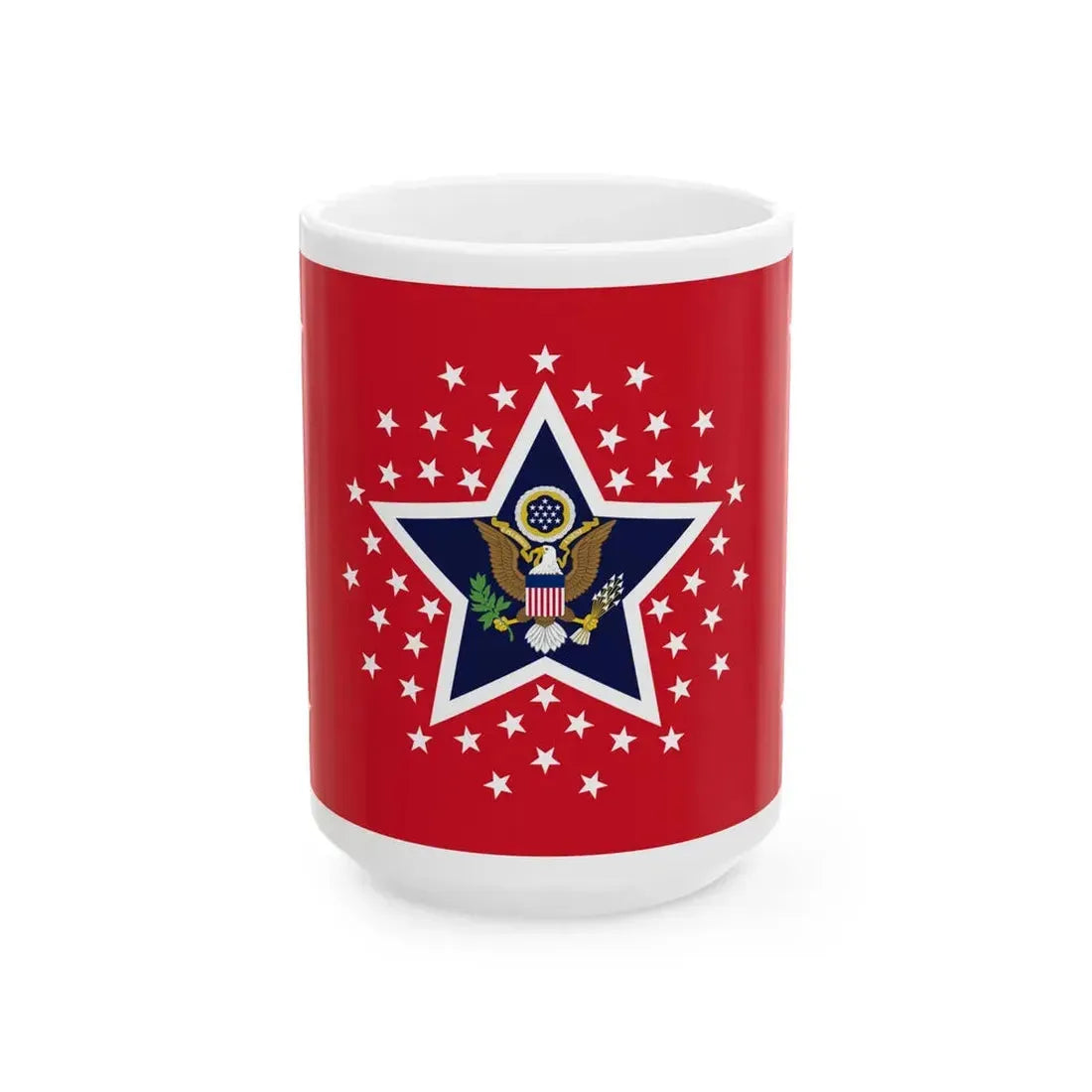 US Presidential Flag Army 1898 (United States) White Coffee Mug 15oz - Go Mug Yourself