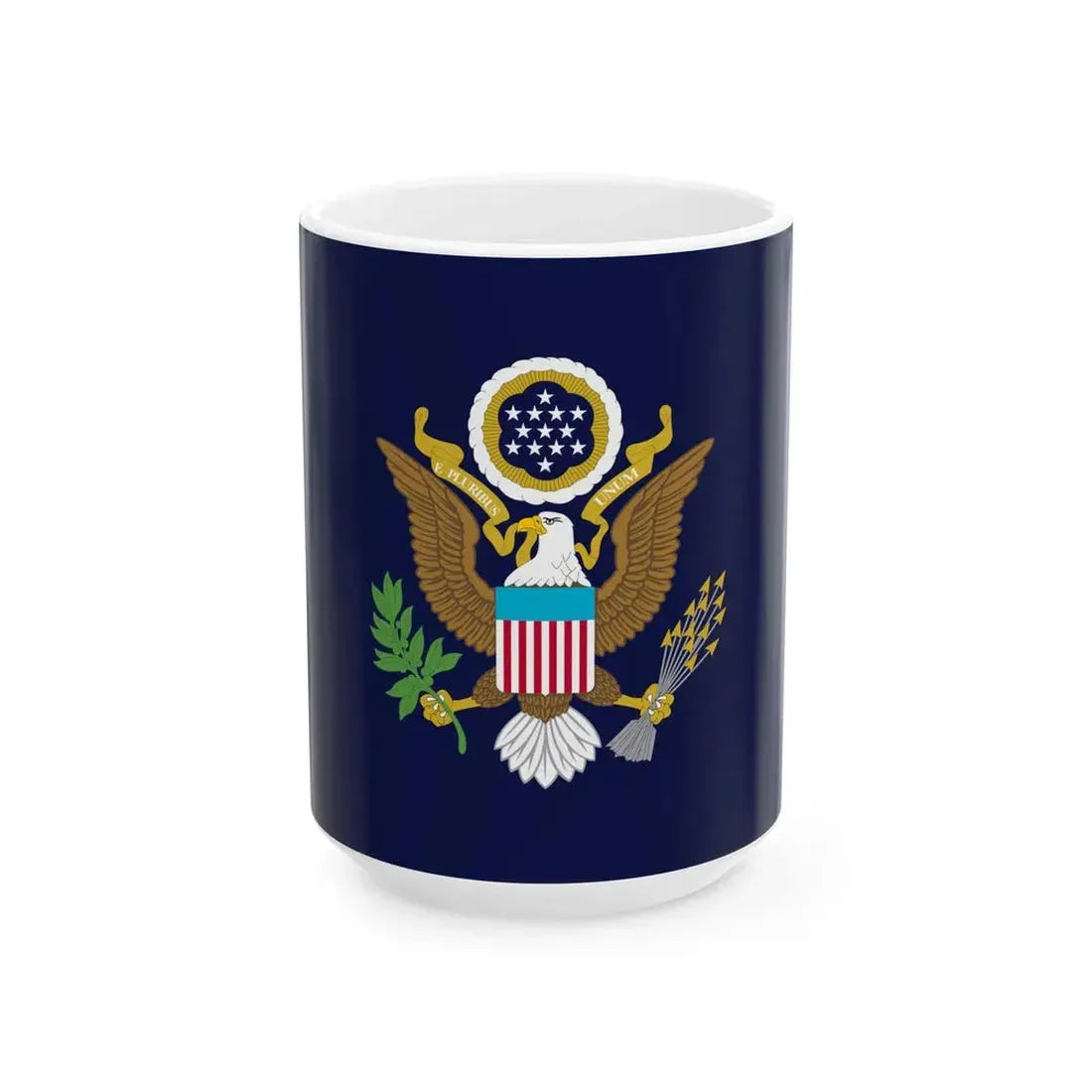 US Presidential Flag Navy 1899 (United States) White Coffee Mug 15oz - Go Mug Yourself