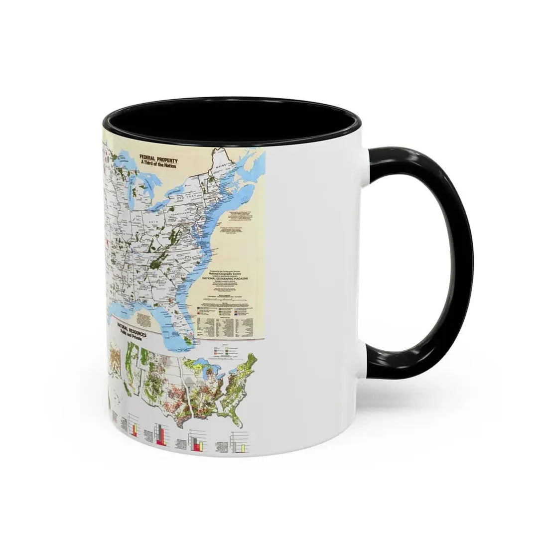 USA - America's Federal Lands (1982) (Map) Accent Coffee Mug - Go Mug Yourself