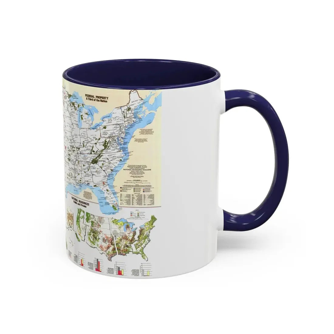 USA - America's Federal Lands (1982) (Map) Accent Coffee Mug - Go Mug Yourself