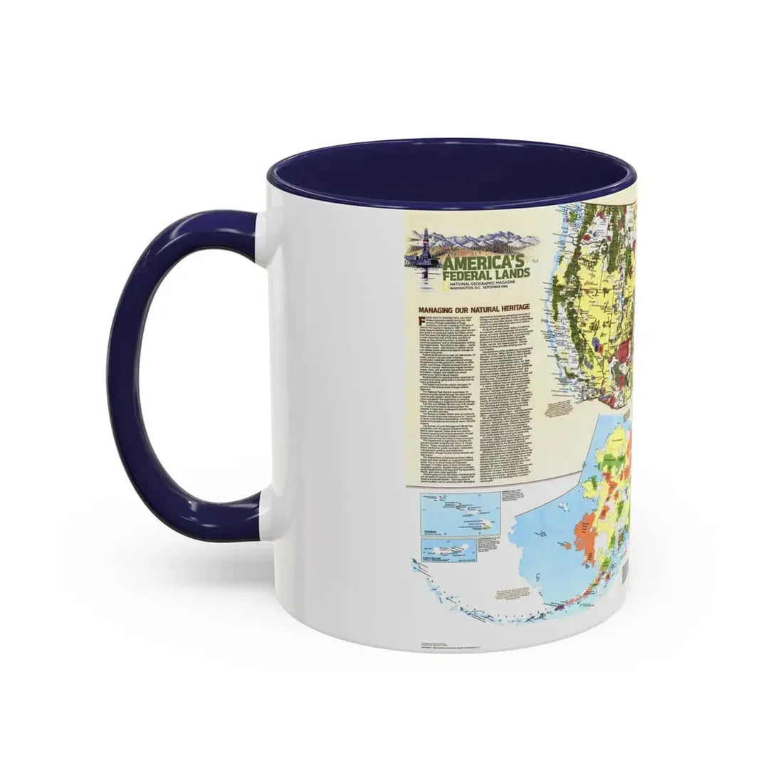 USA - America's Federal Lands (1982) (Map) Accent Coffee Mug - Go Mug Yourself