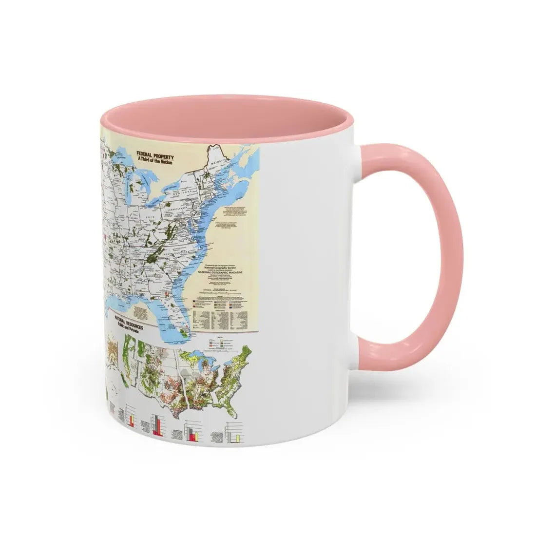 USA - America's Federal Lands (1982) (Map) Accent Coffee Mug - Go Mug Yourself