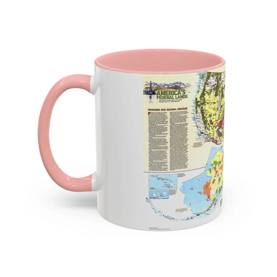 USA - America's Federal Lands (1982) (Map) Accent Coffee Mug - Go Mug Yourself