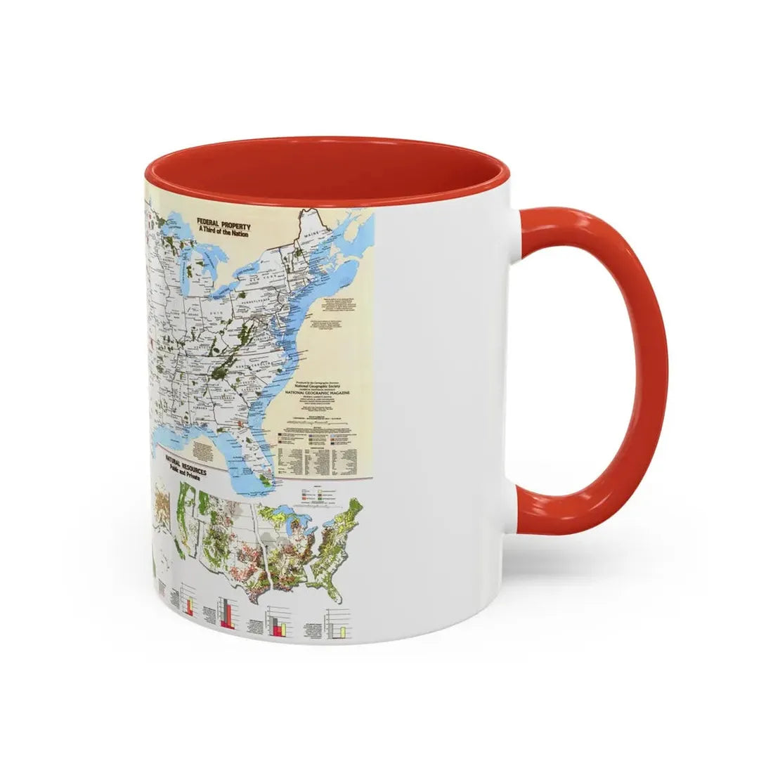 USA - America's Federal Lands (1982) (Map) Accent Coffee Mug - Go Mug Yourself