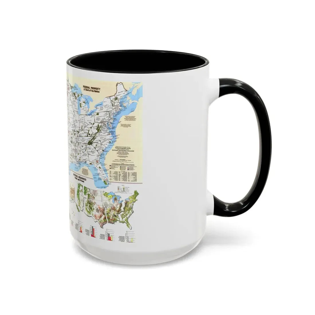 USA - America's Federal Lands (1982) (Map) Accent Coffee Mug - Go Mug Yourself