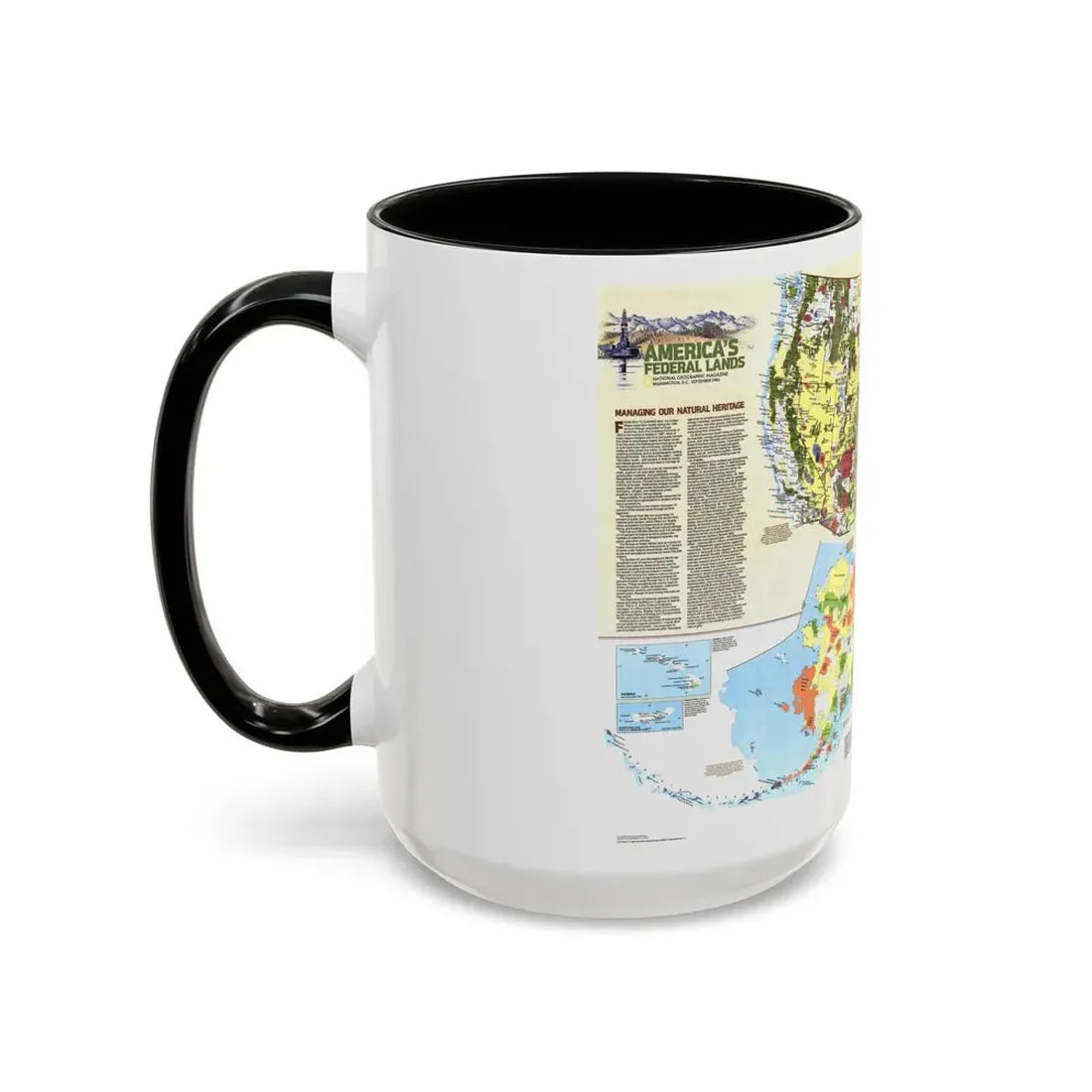 USA - America's Federal Lands (1982) (Map) Accent Coffee Mug - Go Mug Yourself