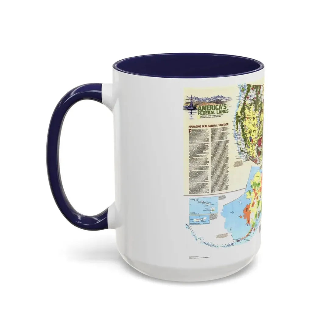 USA - America's Federal Lands (1982) (Map) Accent Coffee Mug - Go Mug Yourself