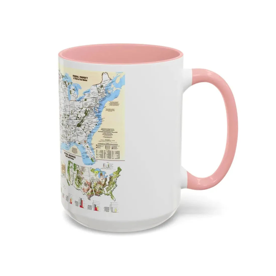 USA - America's Federal Lands (1982) (Map) Accent Coffee Mug - Go Mug Yourself
