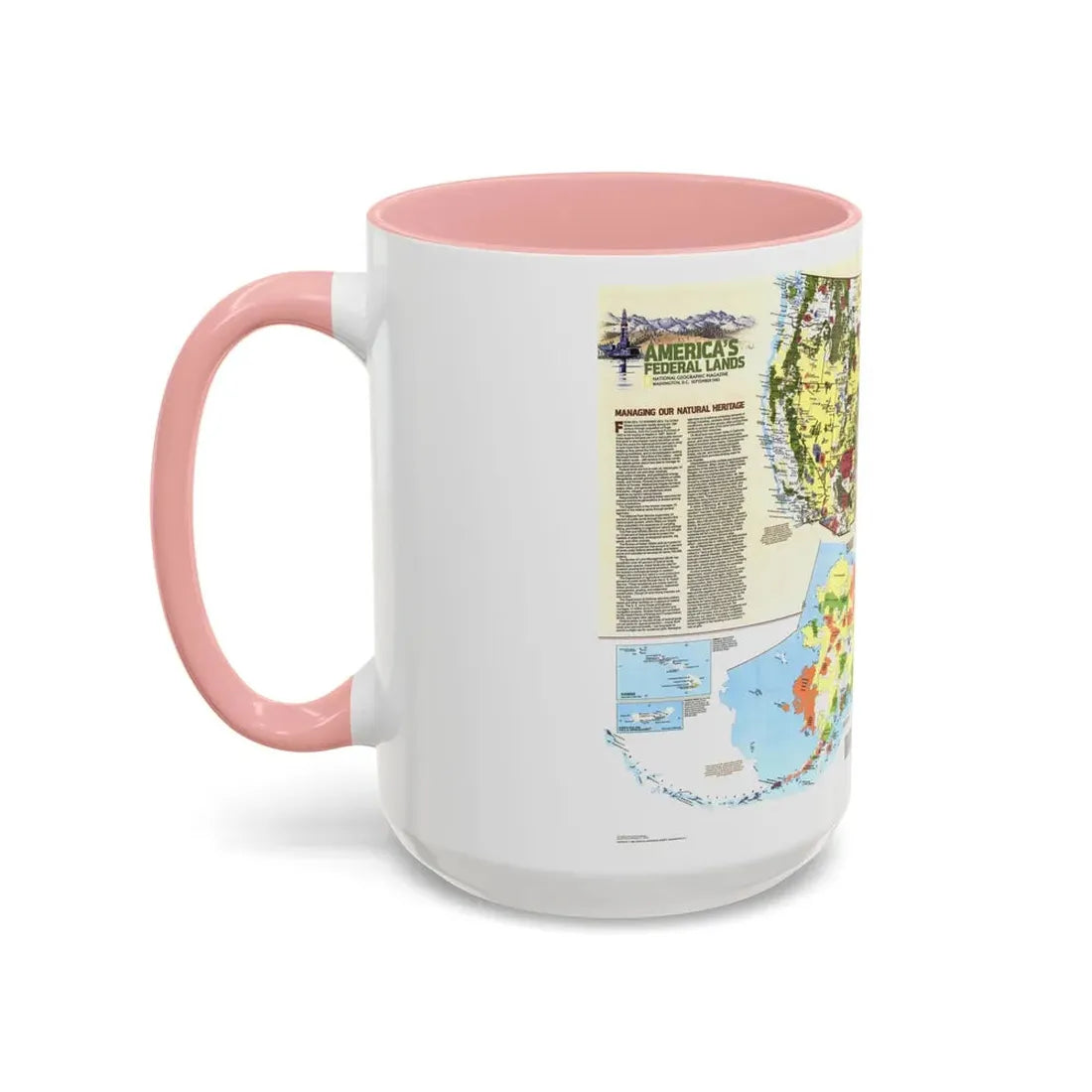 USA - America's Federal Lands (1982) (Map) Accent Coffee Mug - Go Mug Yourself