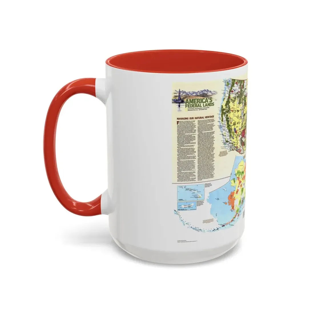USA - America's Federal Lands (1982) (Map) Accent Coffee Mug - Go Mug Yourself