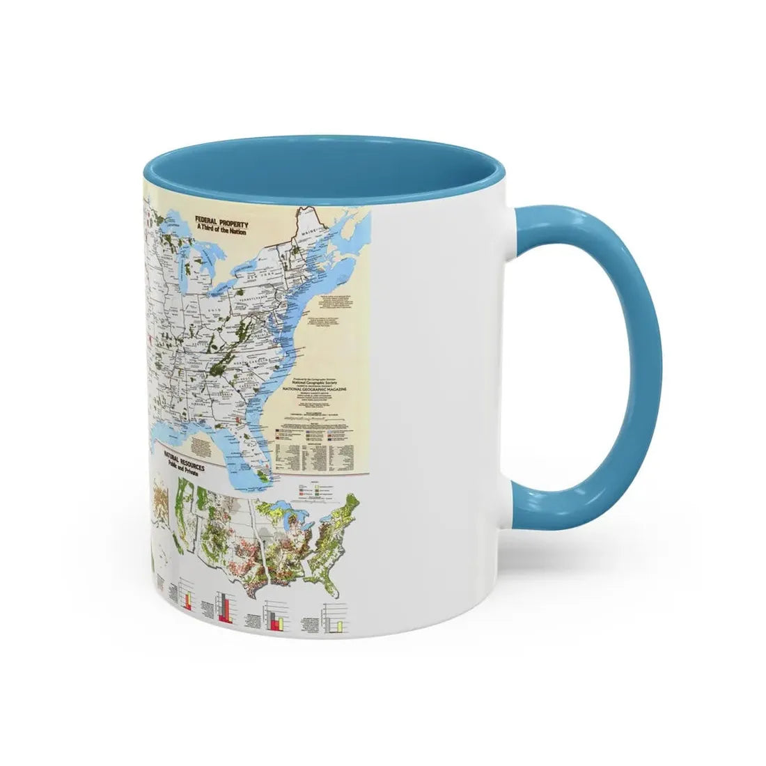 USA - America's Federal Lands (1982) (Map) Accent Coffee Mug - Go Mug Yourself