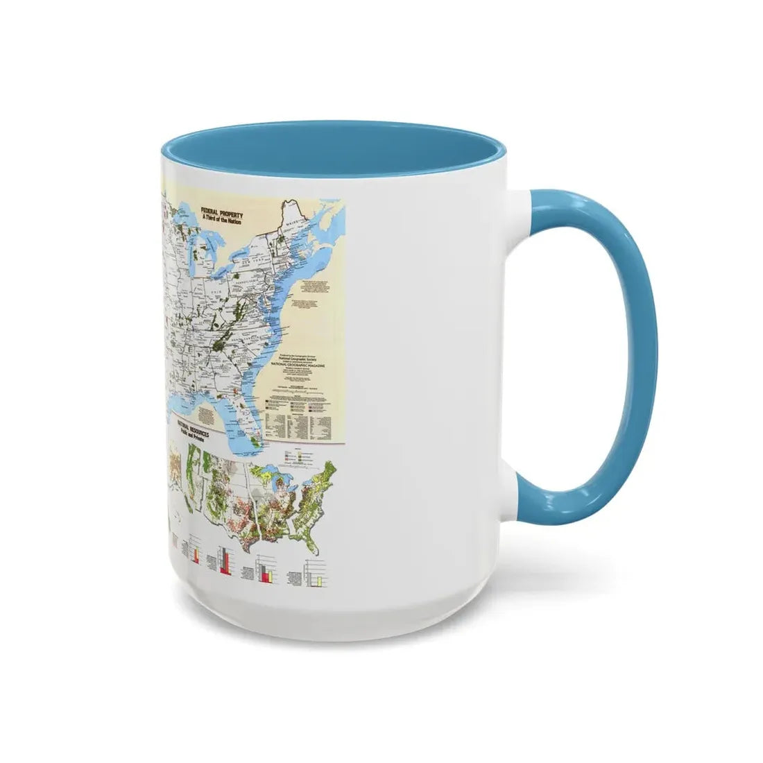 USA - America's Federal Lands (1982) (Map) Accent Coffee Mug - Go Mug Yourself