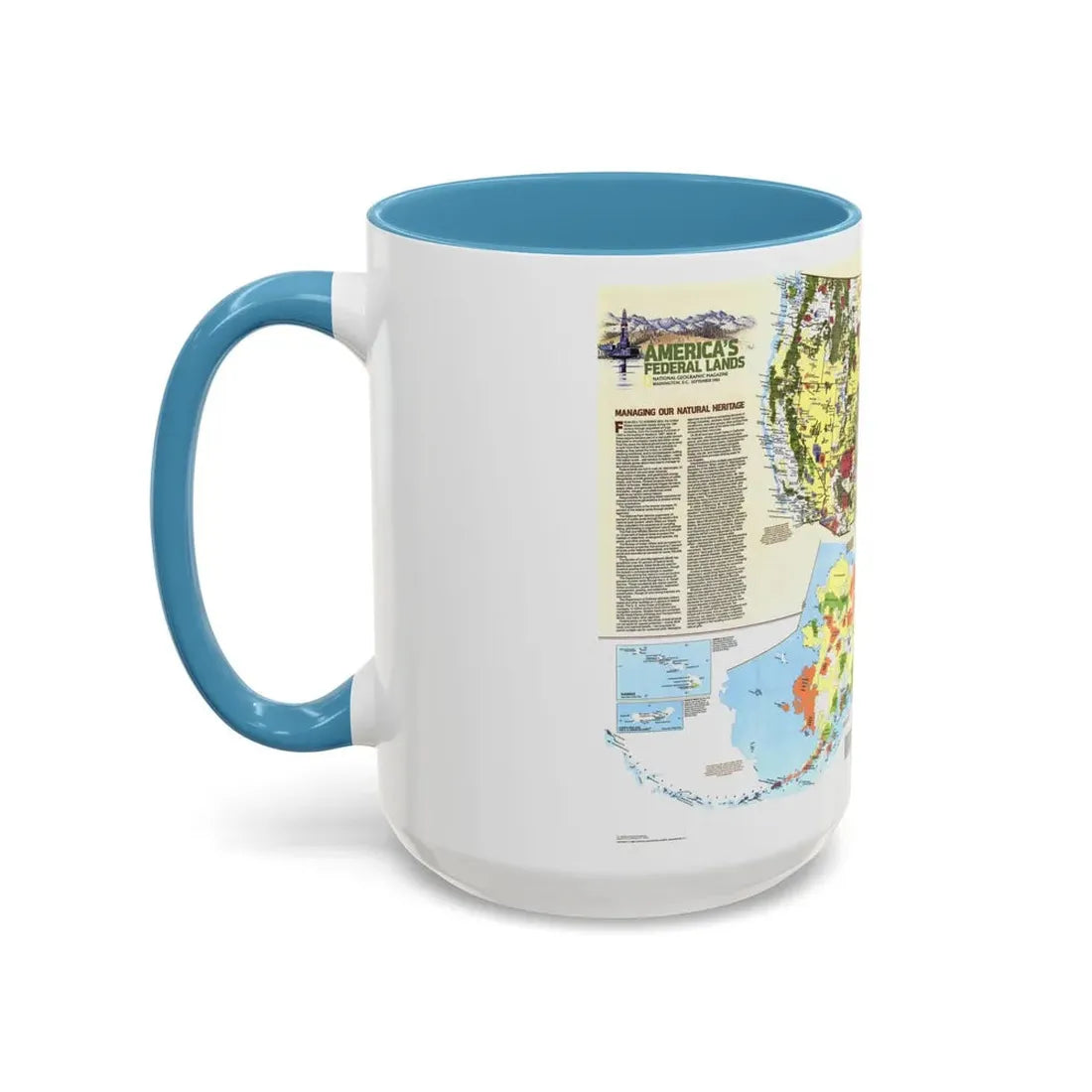 USA - America's Federal Lands (1982) (Map) Accent Coffee Mug - Go Mug Yourself