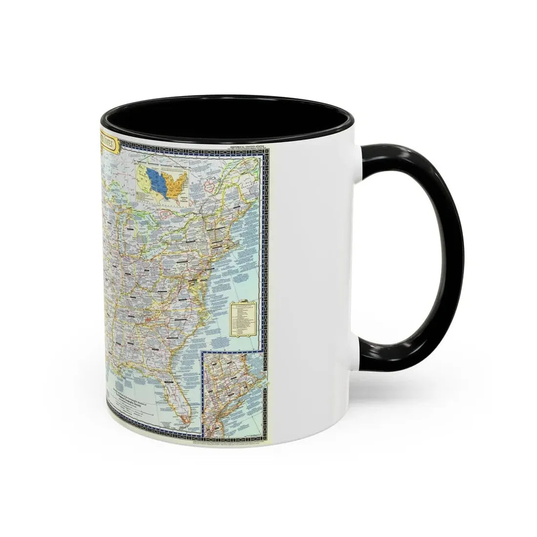 USA - An Historical Map (1953) (Map) Accent Coffee Mug - Go Mug Yourself