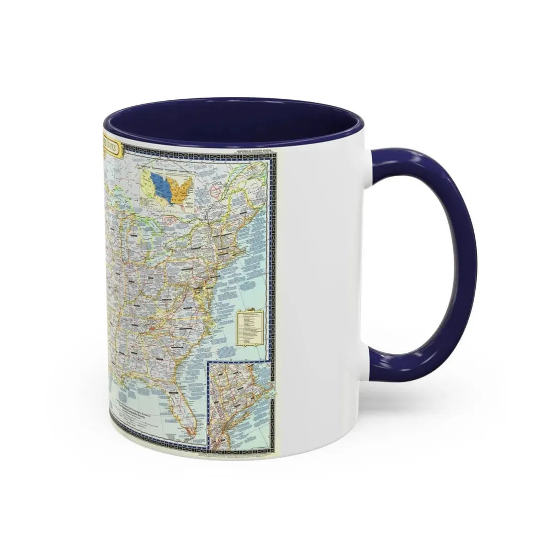 USA - An Historical Map (1953) (Map) Accent Coffee Mug - Go Mug Yourself