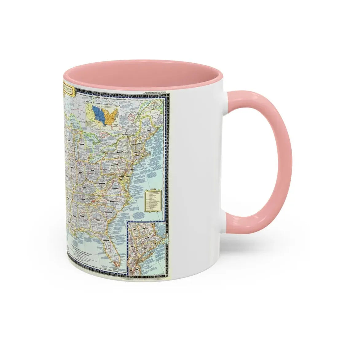 USA - An Historical Map (1953) (Map) Accent Coffee Mug - Go Mug Yourself