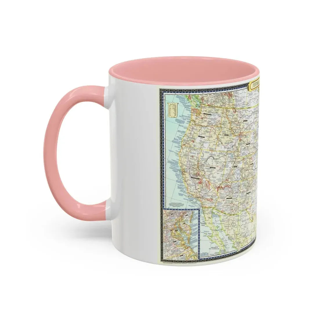 USA - An Historical Map (1953) (Map) Accent Coffee Mug - Go Mug Yourself