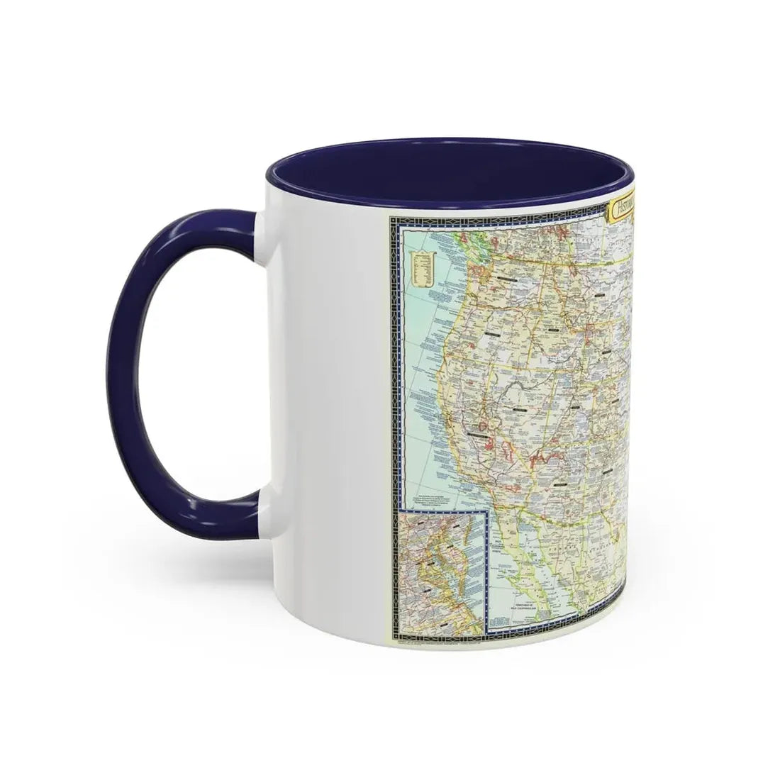 USA - An Historical Map (1953) (Map) Accent Coffee Mug - Go Mug Yourself