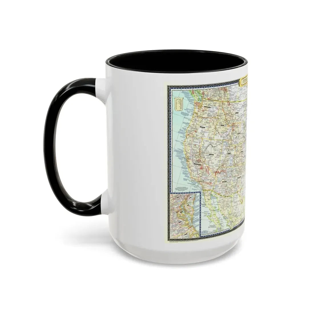 USA - An Historical Map (1953) (Map) Accent Coffee Mug - Go Mug Yourself
