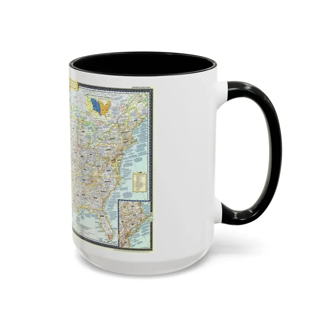 USA - An Historical Map (1953) (Map) Accent Coffee Mug - Go Mug Yourself