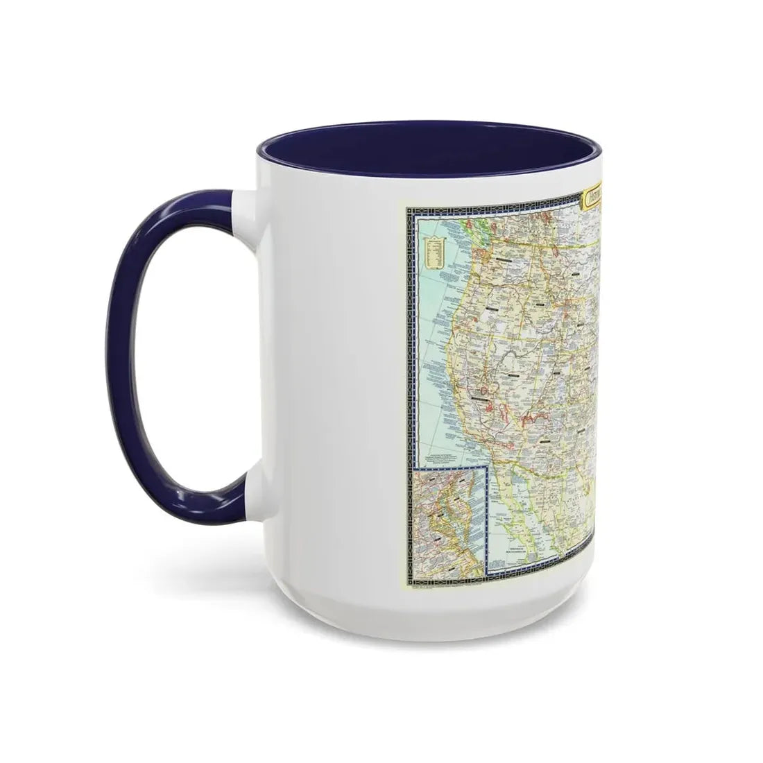 USA - An Historical Map (1953) (Map) Accent Coffee Mug - Go Mug Yourself